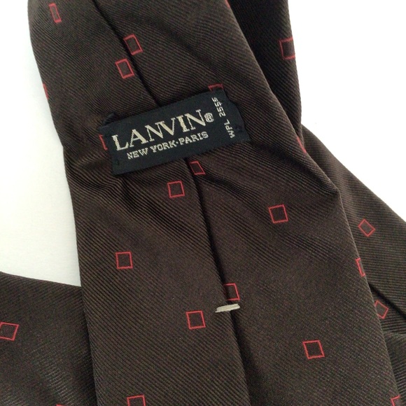LANVIN PARIS SILK PATTERNED TIE VINTAGE - Picture 3 of 8